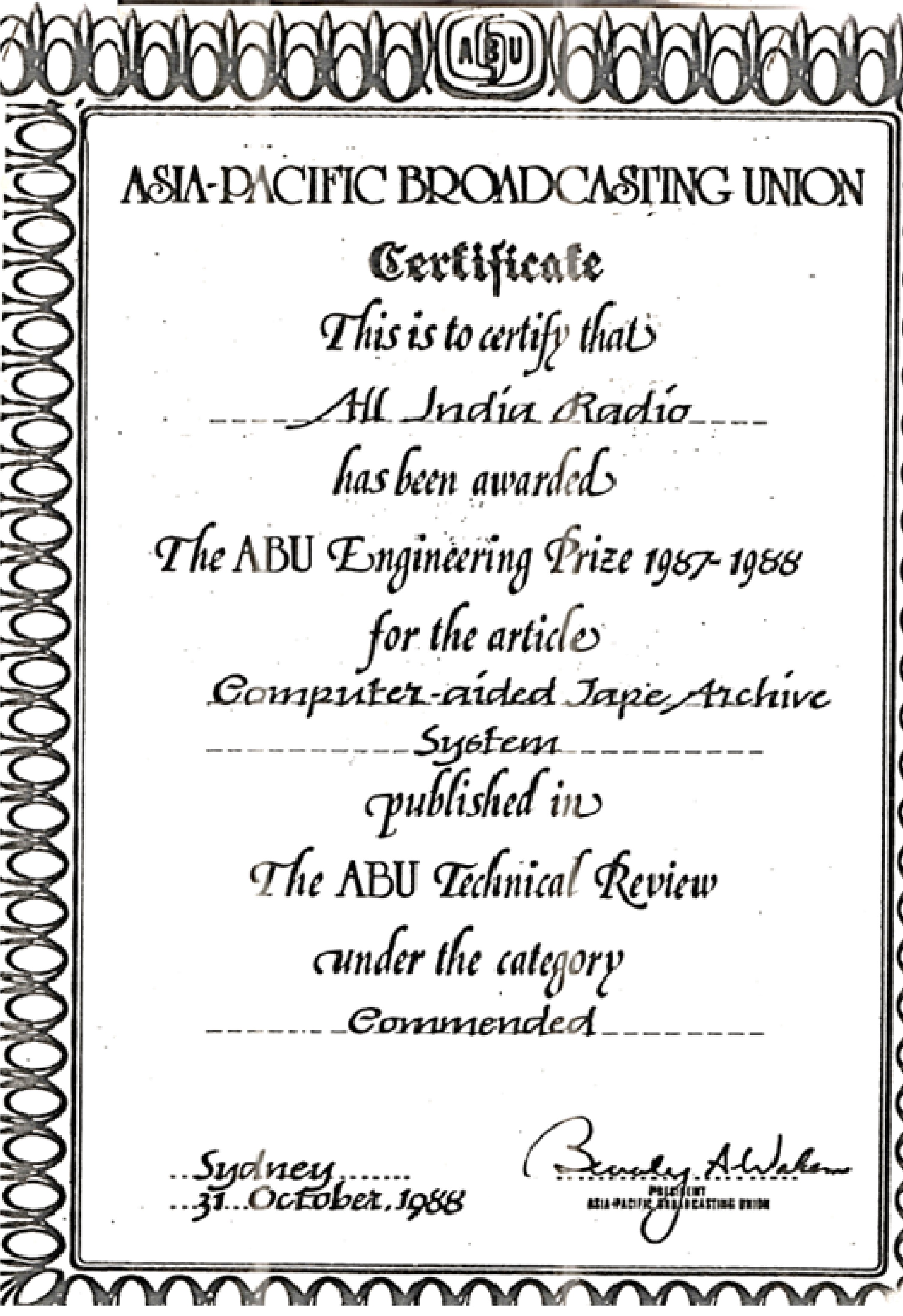 ABU awrd 1987
